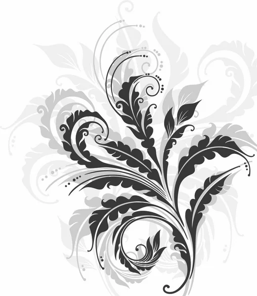 Elegante Fondo Floral Decorativo Con Plantas Hojas — Vector de stock