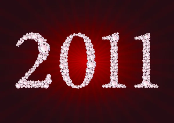 2011 Yılının Elmaslardan Oluşan Vektör Illüstrasyonu — Stok Vektör