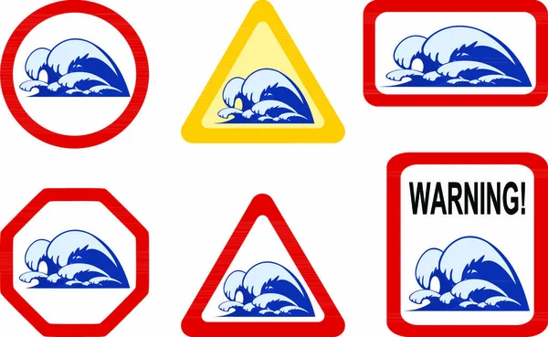 危险自然 海浪破碎机 — 图库矢量图片