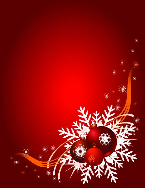 Boules Noël Sur Fond Fête Rouge Illustration Vectorielle — Image vectorielle