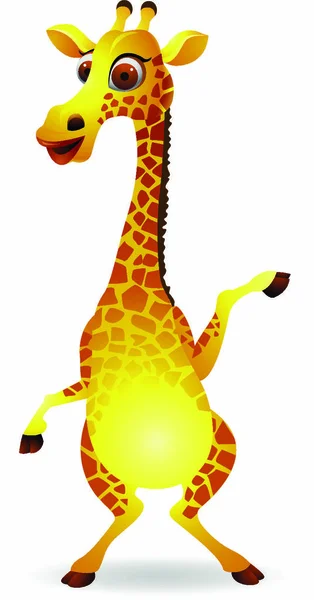 Vector Illustration Giraffe Cartoon — Stock Vector