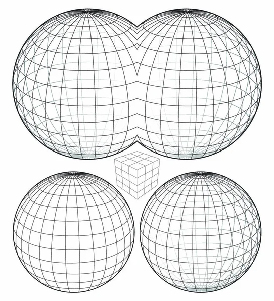 Абстрактна Плоска Піктограма Каркасу Дроту Векторні Ілюстрації — стоковий вектор