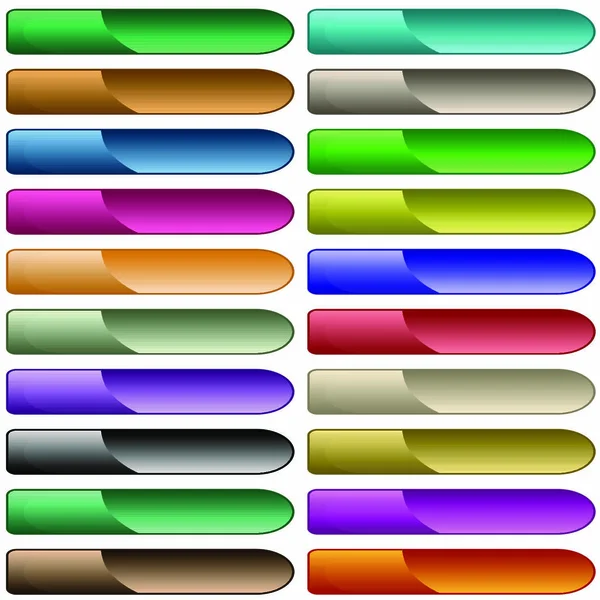 Botones Web Colores Brillantes Surtidos Escalables Aislado Sobre Blanco — Vector de stock