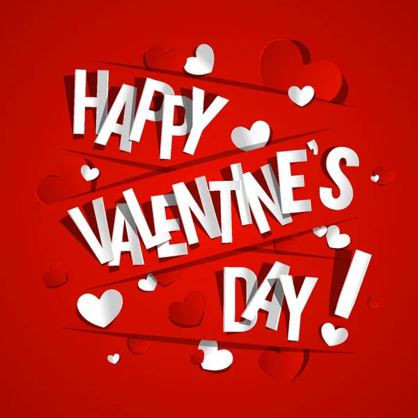 Boldog Valentin Napot Üdvözlőlap Piros Rózsa Vektor Illusztráció — Stock Vector