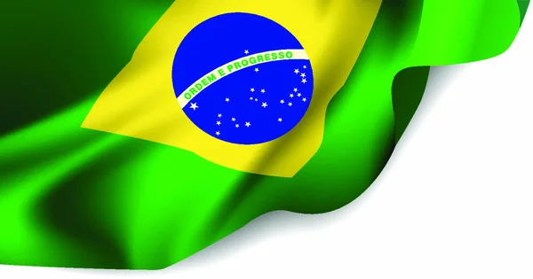 Bandeira Acenando Brasil América Sul Ilustração Vetorial — Vetor de Stock