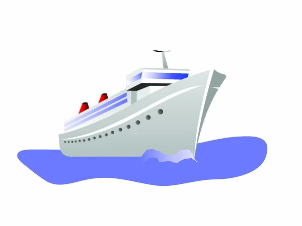 Векторна Ілюстрація Круїзного Корабля Ізольовано Білому — стоковий вектор