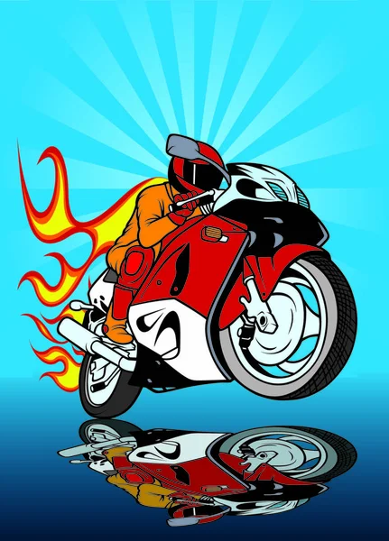 Wyścigi Motocyklowe Kolorowe Ilustracji Wektor — Wektor stockowy