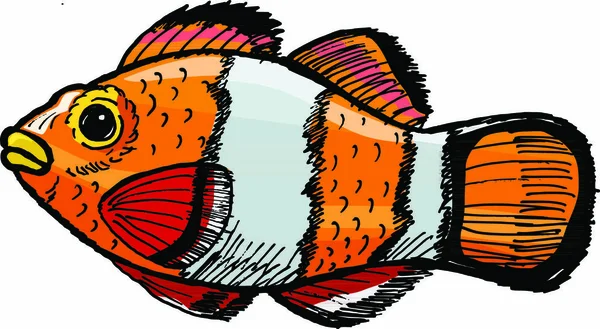 Ζωγραφισμένα Στο Χέρι Σκίτσο Εικονογράφηση Κινουμένων Σχεδίων Καρχαρία — Διανυσματικό Αρχείο