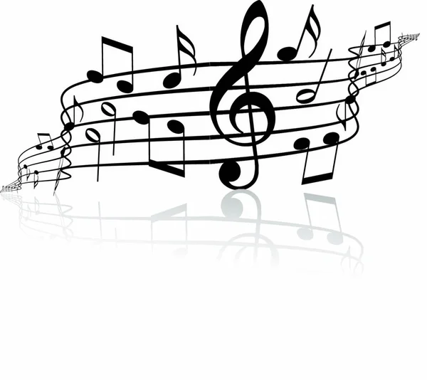 Tema Musicale Note Nere Sfondo Bianco — Vettoriale Stock