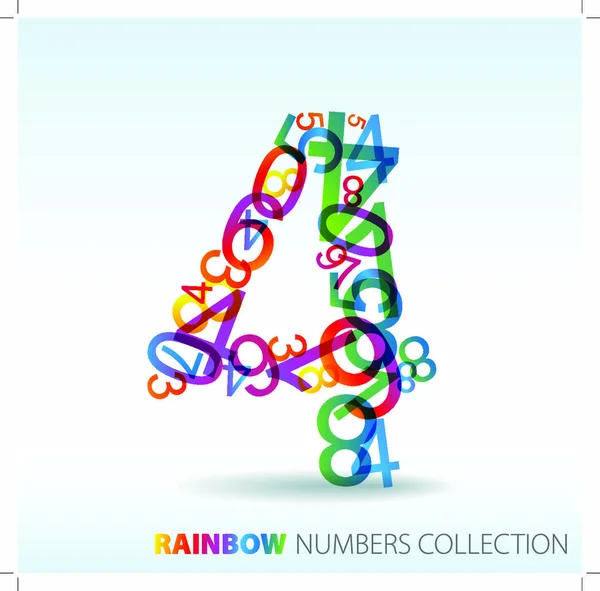 Number Four Made Colorful Numbers Check Portfolio Other Numbers — Stock Vector