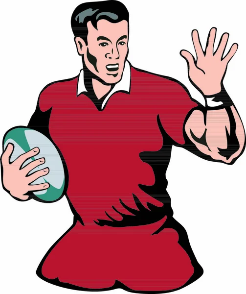 Rugby Winger Icono Plano Ejecución Ilustración Vectorial — Archivo Imágenes Vectoriales