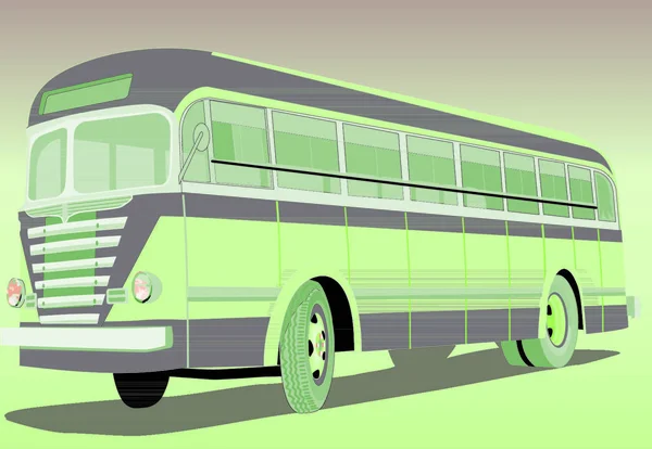 Alte Bus Flachbild Ikone Vektorillustration — Stockvektor