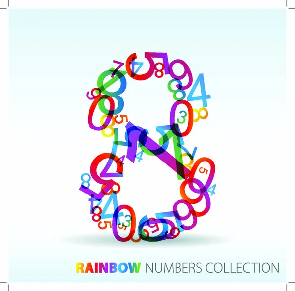 Number Eight Made Colorful Numbers Check Portfolio Other Numbers — Stock Vector