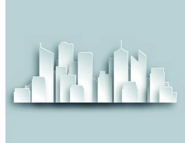 Icône Plate Ville Skyline Illustration Vectorielle — Image vectorielle