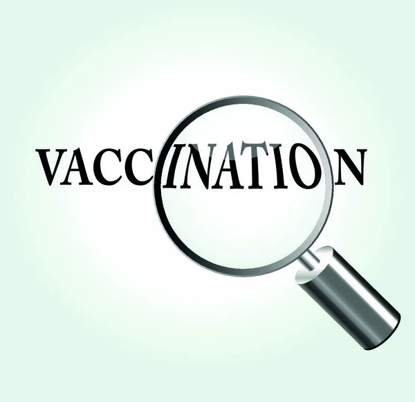 Vector Illustratie Van Vaccinatie Concept Met Vergroting — Stockvector