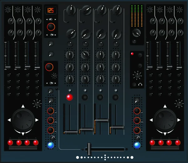 Dj混音表 白色背景上的孤立和分组对象 — 图库矢量图片