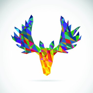 Vector image of an deer head design on white background vector