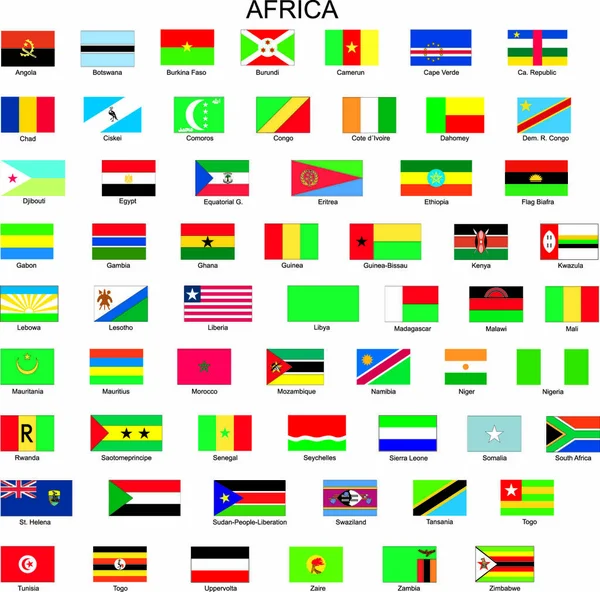 Banderas Todos Los Países Continentes — Vector de stock