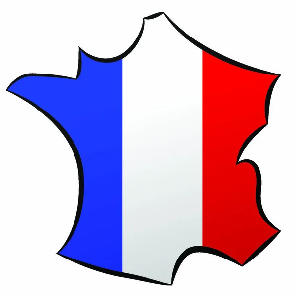 Carte France Flache Ikone Vektorillustration — Stockvektor