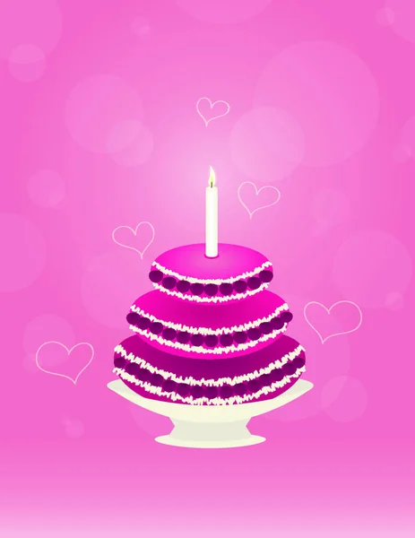 ピンクを基調とした大きなケーキ — ストックベクタ