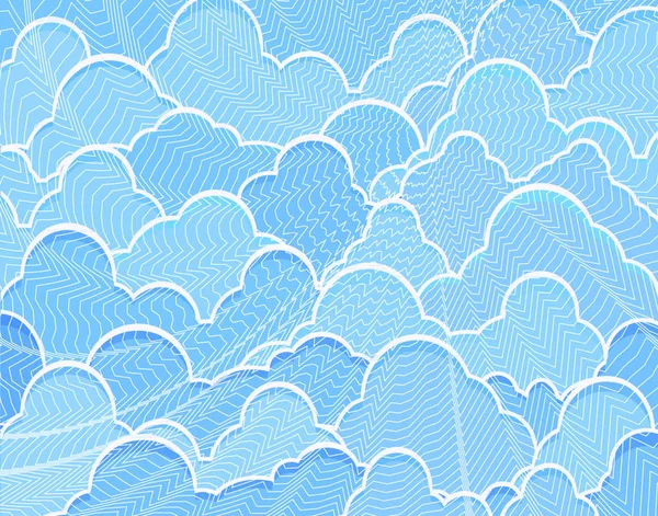 Hintergrund Editierbare Vektorabbildung Von Blauen Kumuluswolken — Stockvektor