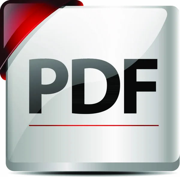 Σχεδιασμός Ενός Γυαλιστερού Μεταλλικού Pdf Download Button Icon — Διανυσματικό Αρχείο