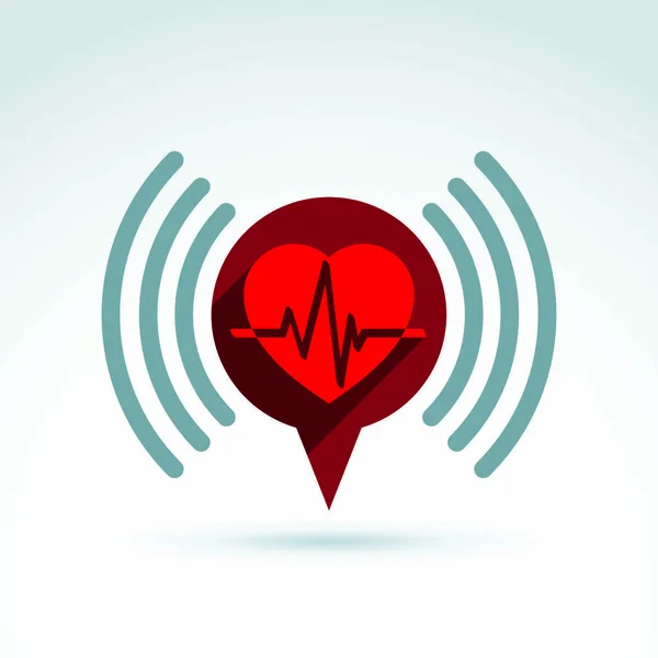 Kardiologie Kardiogram Srdce Beat Informační Ikona Vektorové Koncepční Speciální Ikona — Stockový vektor