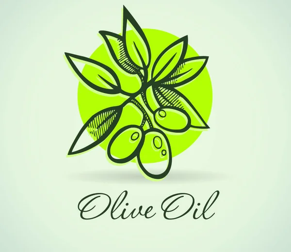 Vektorillustration Von Hand Drawing Olive — Stockvektor