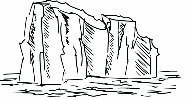 Dibujado Mano Dibujos Animados Dibujo Ilustración Iceberg — Vector de stock