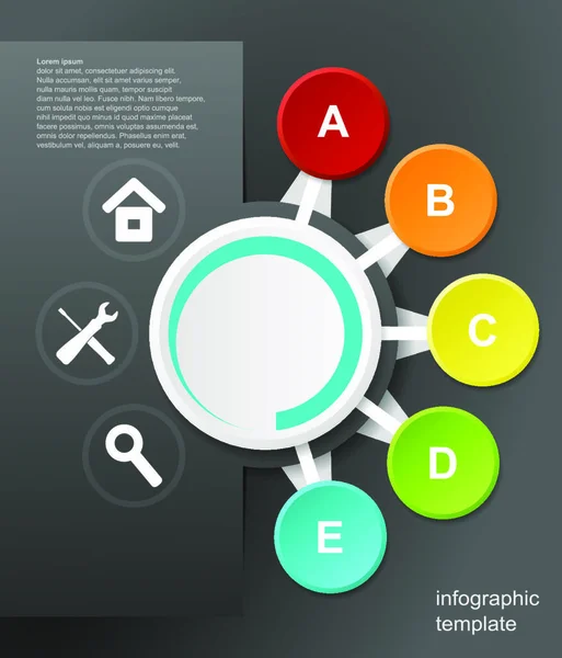 Design Infografic Vector Fundalul Negru — Vector de stoc
