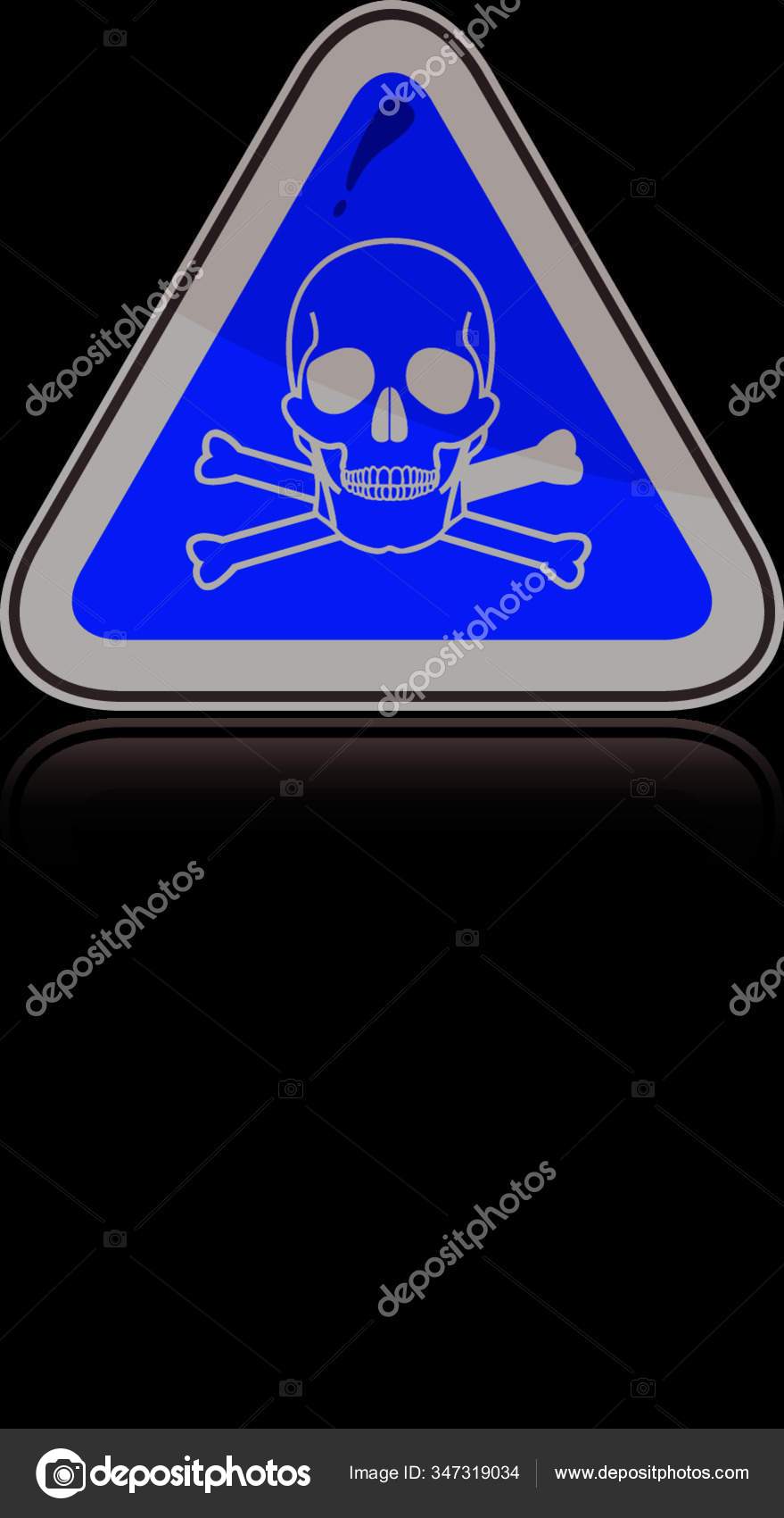 Toxic symbol with skull and crossbones on a yellow square