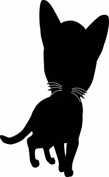 Silueta Negra Gato Ilustración Vectorial — Vector de stock