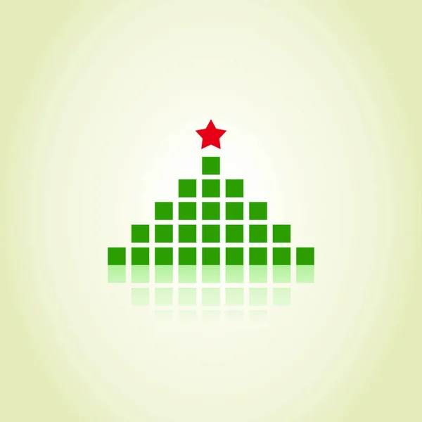 Árbol Navidad Hecho Cuadrados Verdes — Archivo Imágenes Vectoriales