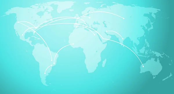 Παγκόσμιος Χάρτης Διαδρομές Μεταξύ Των Χωρών Επεξεργάσιμο Διανυσματικό Αρχείο — Διανυσματικό Αρχείο