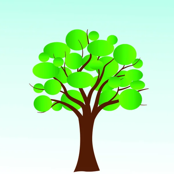 Yeşil Baloncuklu Ağacın Vektör Çizimi — Stok Vektör