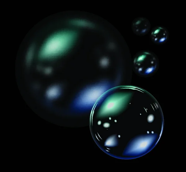 Průhledná Mýdlová Bublina Vektorová Realistická Ilustrace Černém Pozadí — Stockový vektor