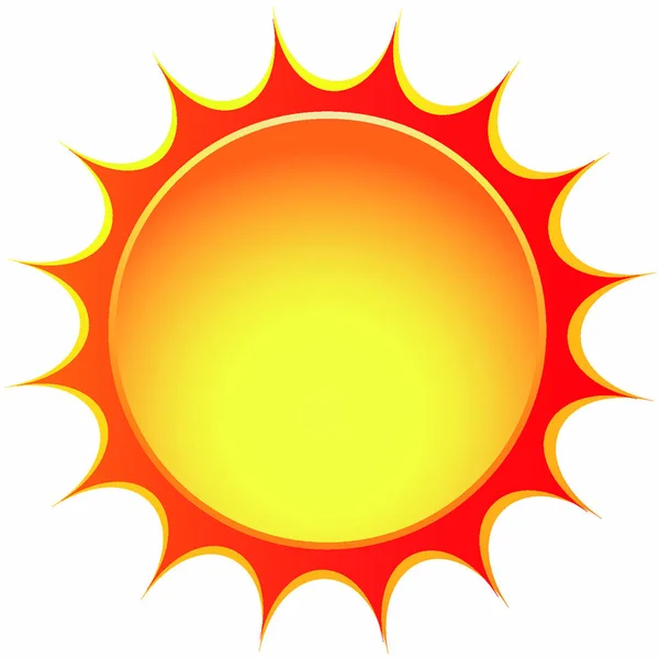 Ilustrație Vectorială Icoanei Soarelui Fundal Alb — Vector de stoc