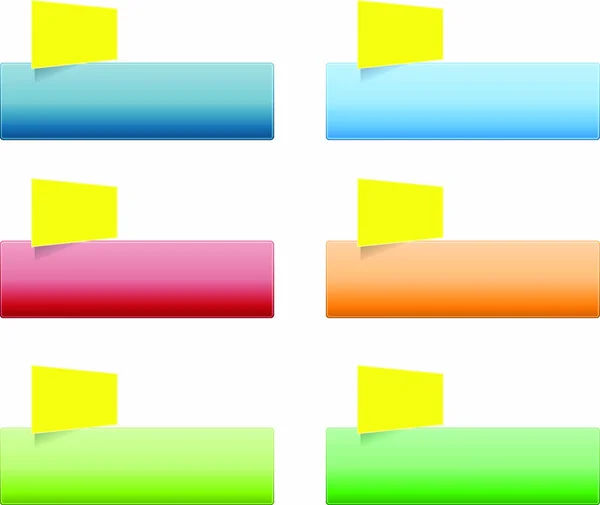 Uppsättning Blanka Färger Tomma Knappar — Stock vektor