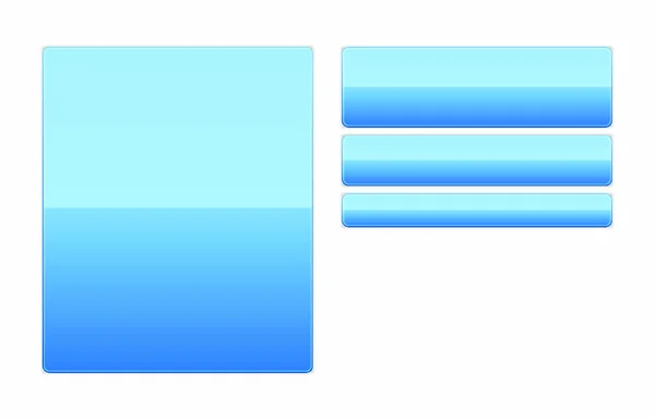 Conjunto Plantillas Botones Azules Brillantes Blanco — Vector de stock