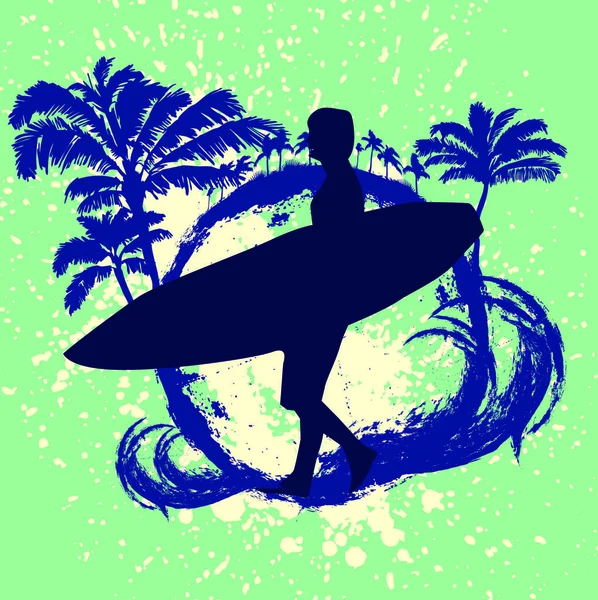 Pacífico Surfista Chamipon Club Vector Gráfico Diseño — Vector de stock