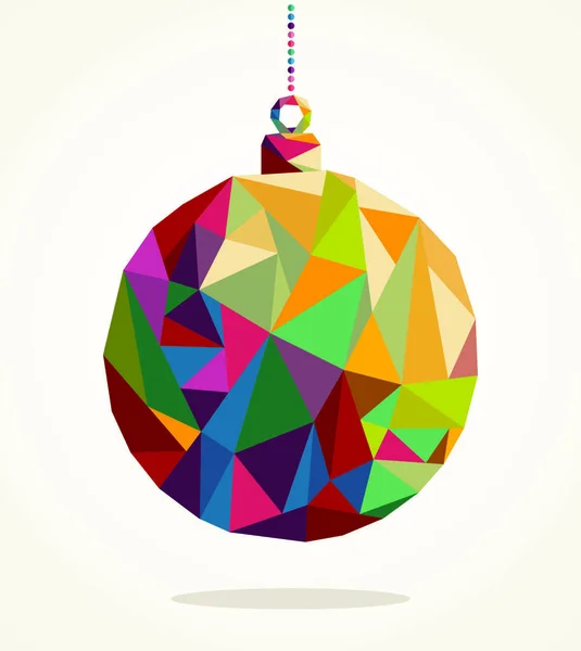 Feliz Navidad Bauble Círculo Moda Hecha Con Composición Triángulos Colores — Archivo Imágenes Vectoriales