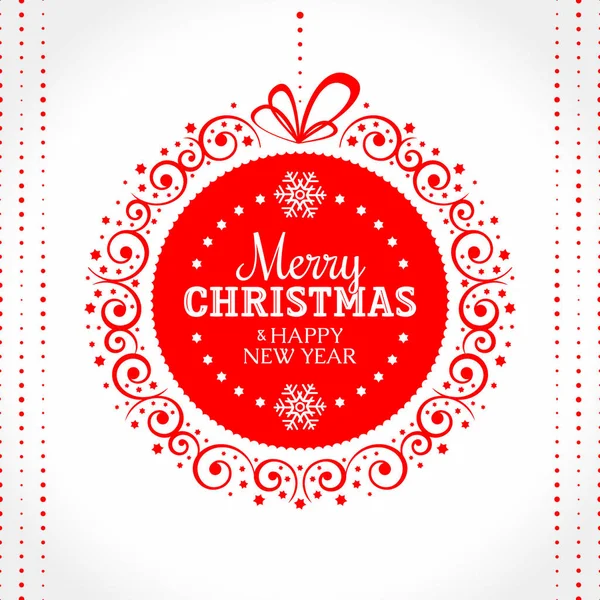 Natal Ano Novo Ornamentado Cartão Ilustração Vetorial —  Vetores de Stock