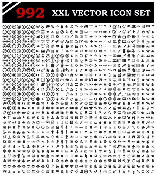 Ilustración 992 Conjunto Iconos Vectoriales Para Diseño — Vector de stock