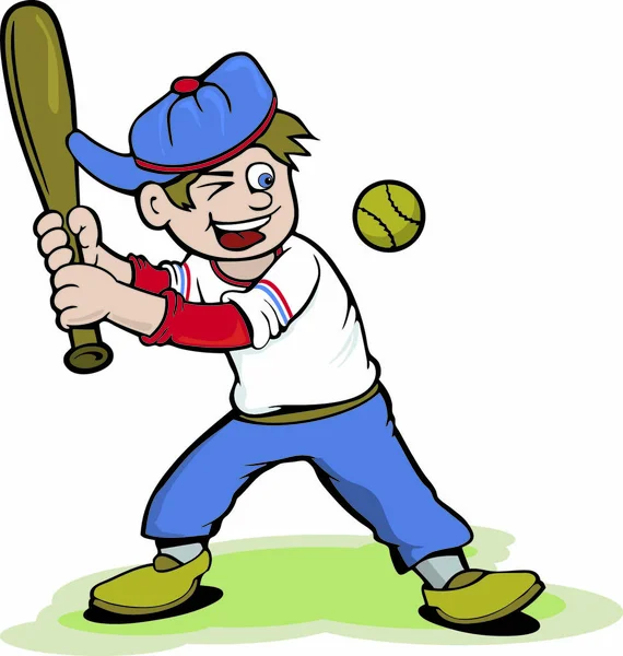 Vektor Illustration Baseball Spelare — Stock vektor