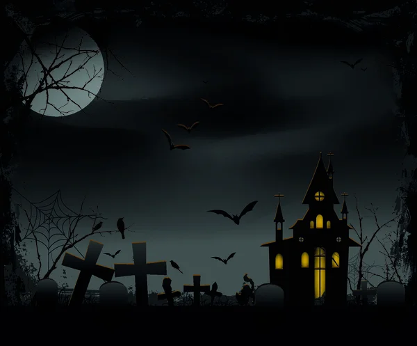 Illustration Vectorielle Fond Nuit Halloween Pour Vous Conception — Image vectorielle