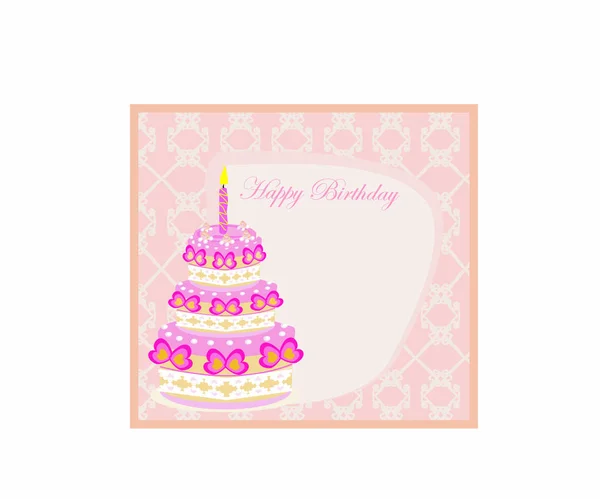 Happy Birthday Card Επίπεδη Εικόνα Διανυσματική Απεικόνιση — Διανυσματικό Αρχείο