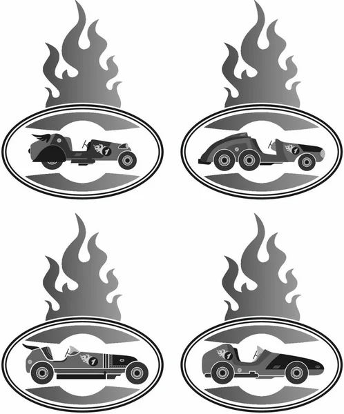 Editable Race Car Vector Graphic Art Illustration — 스톡 벡터