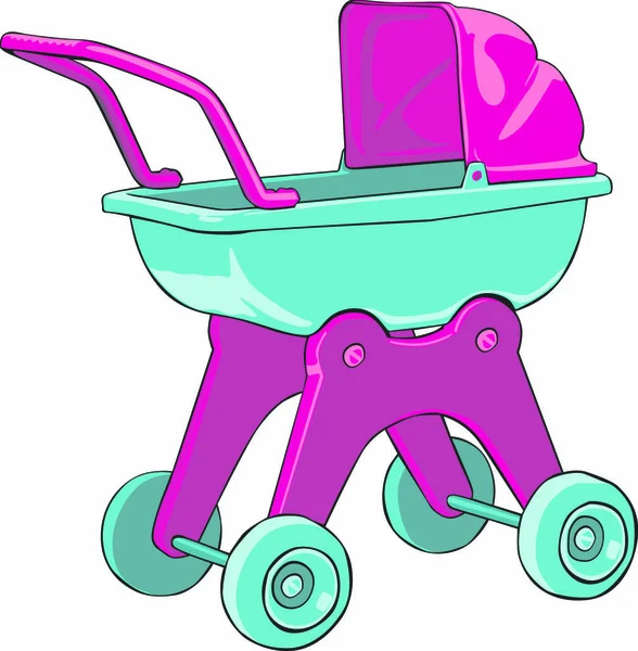 Fullt Redigerbar Vektor Illustration Baby Car — Stock vektor