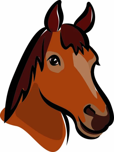 Happy Horse Portrait Vector Illustration — Stock Vector