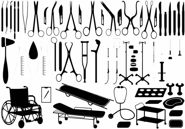 Illustration Different Medical Tools Isolated White — Stock Vector